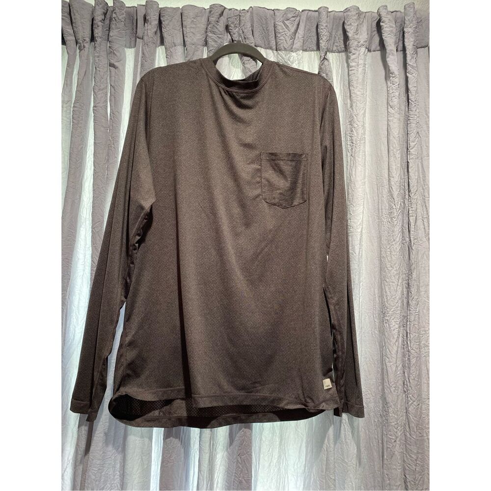 Vuori performance long sleeve shirt breathable lightweight brown men’s SZ XL fro
